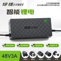 电动车锂电池智能充电器48v3a绿维雅迪爱玛锂离子电瓶车充电器
