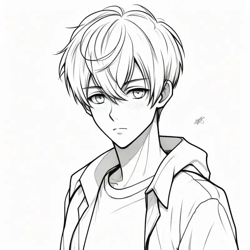 96动漫男生帅气素描头像90