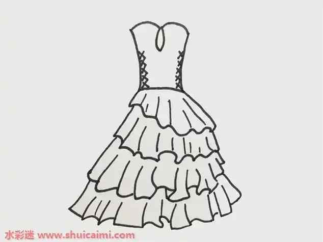 婚纱怎么画婚纱简笔画简单又漂亮彩色简笔画婚纱礼服美女婚纱简笔画