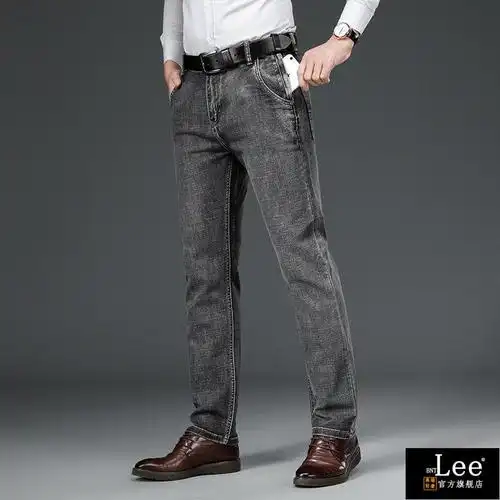 bnt lee国际名牌轻奢侈高端男装秋季厚款弹力牛仔裤男防盗拉链大码
