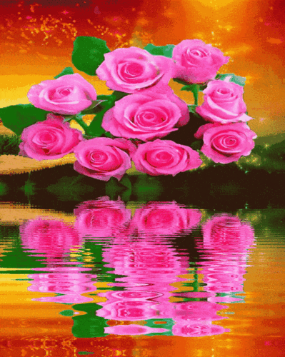 绝美动态玫瑰倒影花册太绝美了