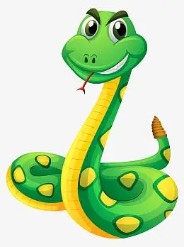 坏笑笑的卡通蛇
