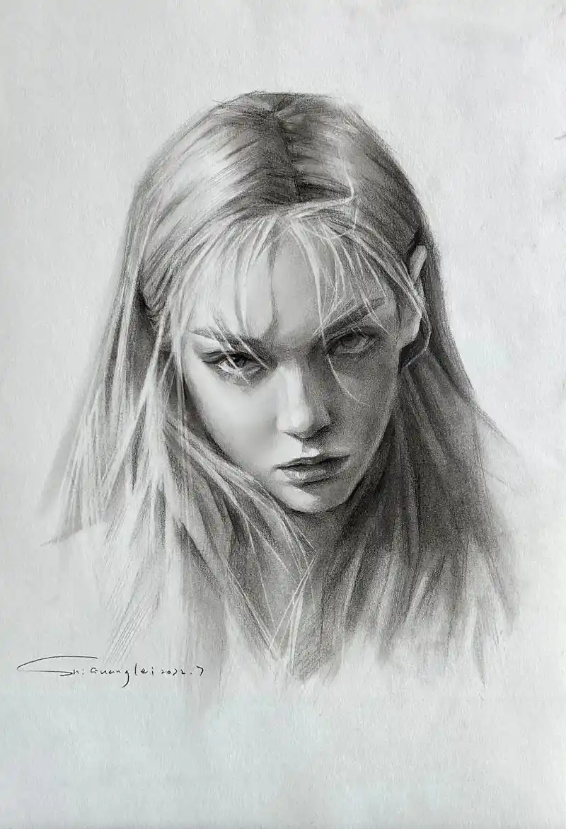 procreate绘画 #原创 #人物肖像 #手绘 #素描 - 抖音