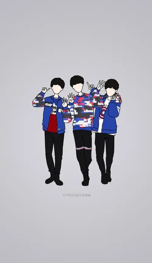 饭绘tfboys合体漫图,不知不觉就长大了的三宝