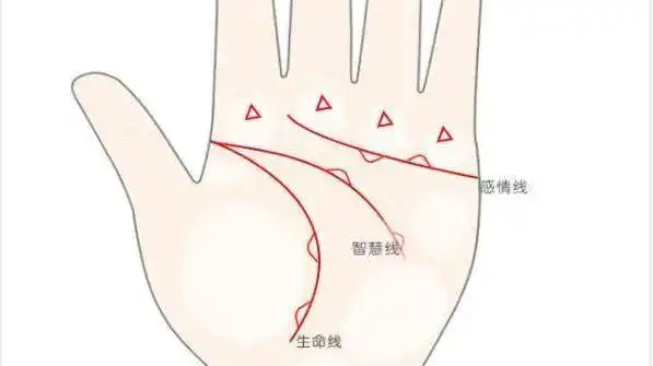 手上这些地方出现了三角纹富贵吉祥