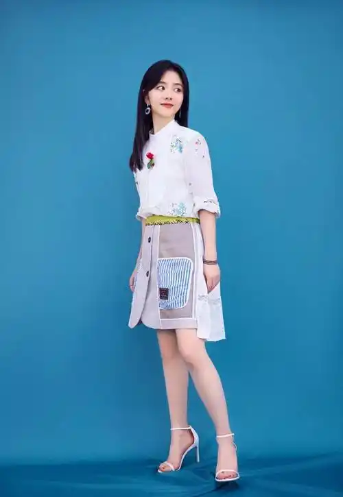 不愧是26岁演高中生的人,谭松韵穿白色时尚裙,跟小女孩一样美_身材_穿