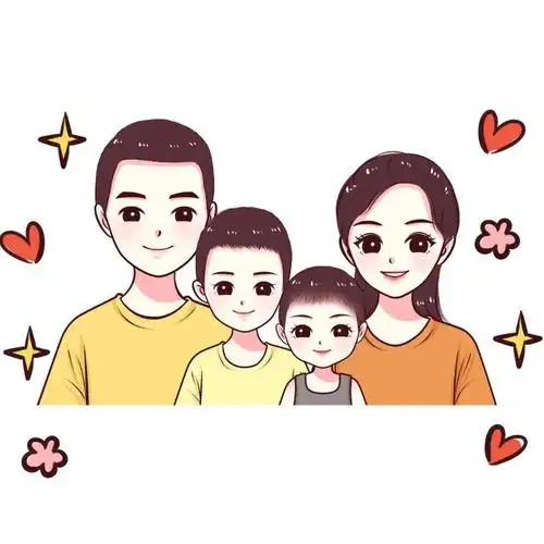 温馨家庭头像,独特个性一家三口,四口,五口微信头像