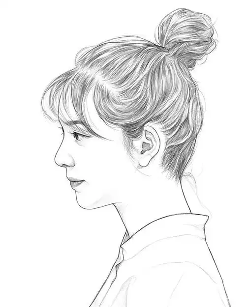 清爽干净的人物素描,适合新手临摹的素描作品