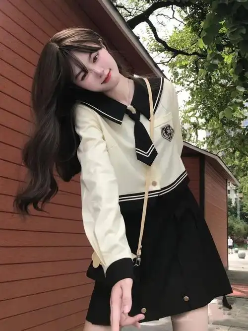 jk制服儿童秋冬套装2021新款女童水手服全套jk制服裙秋冬季儿童小学生