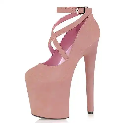 20cm纯色恨天高罗马单鞋钢管舞大码高跟鞋防水台细跟性感夜店模特