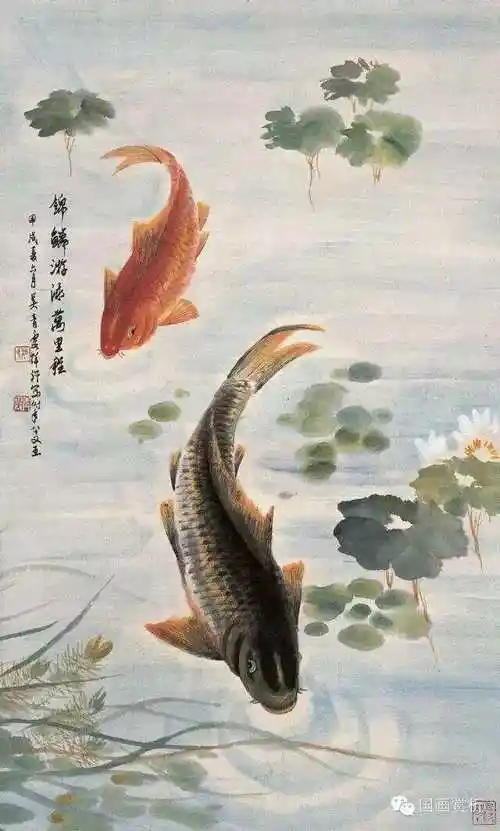 活力澎湃,笔墨生动——吴青霞鲤鱼画赏析