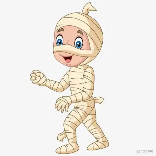 绷带木乃伊png素材透明免抠图片-节日元素