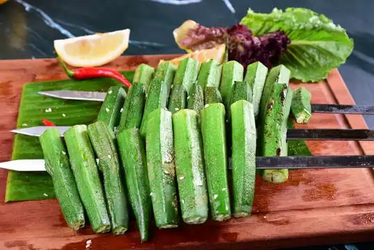 蔬菜烧烤 秋葵摄影图__传统美食_餐饮美食_摄影图库_昵图网nipic.com