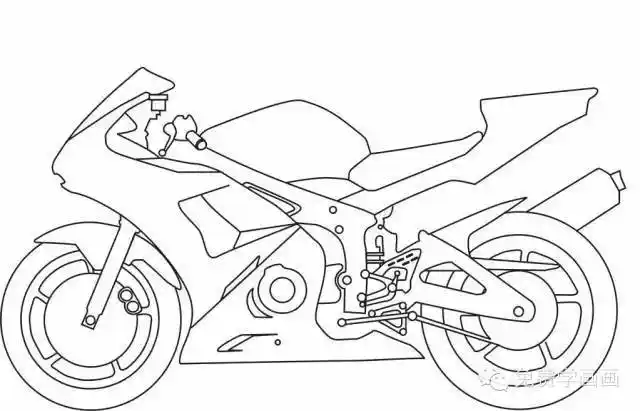 速写系列一步一步教你画摩托车有点酷哦