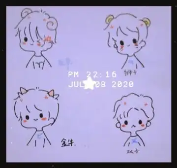 星座卡通人物简笔画q版