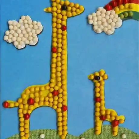 diy五谷粮食画种子画豆豆画粘贴画暖场活动幼儿孩子手工作业