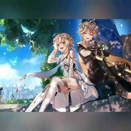 原神空荧兄妹壁纸两张.