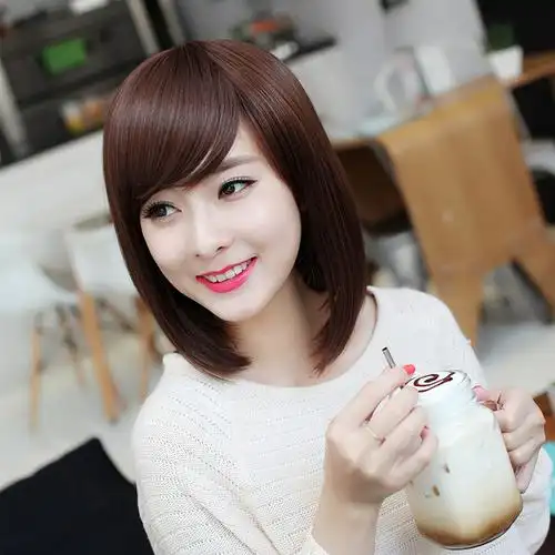 倾城假发女短直发斜刘海时尚修脸韩国帅气bobo头逼真美发波波头优惠券