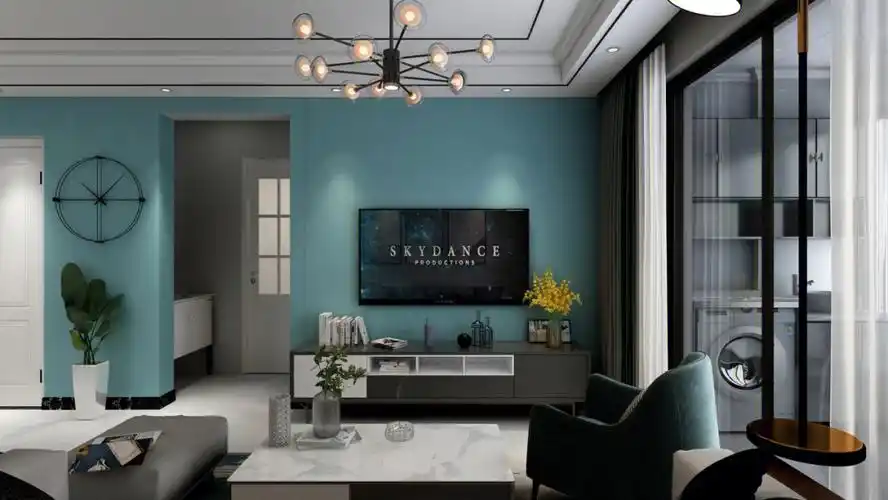 98㎡现代简约的灰蓝色调