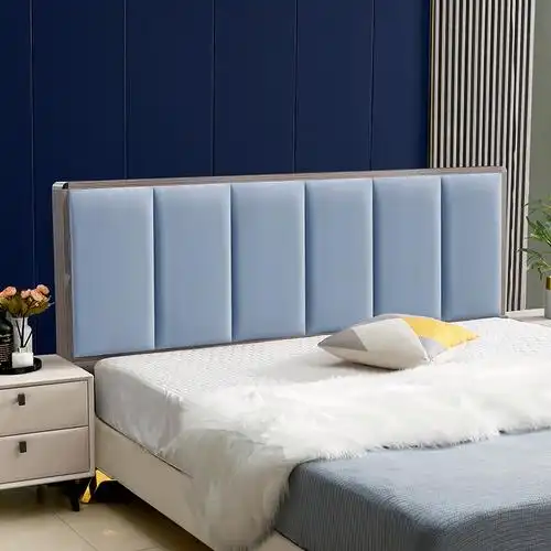 网红床头板软包免漆简约超薄轻奢床头靠背落地双人科技布床头单买