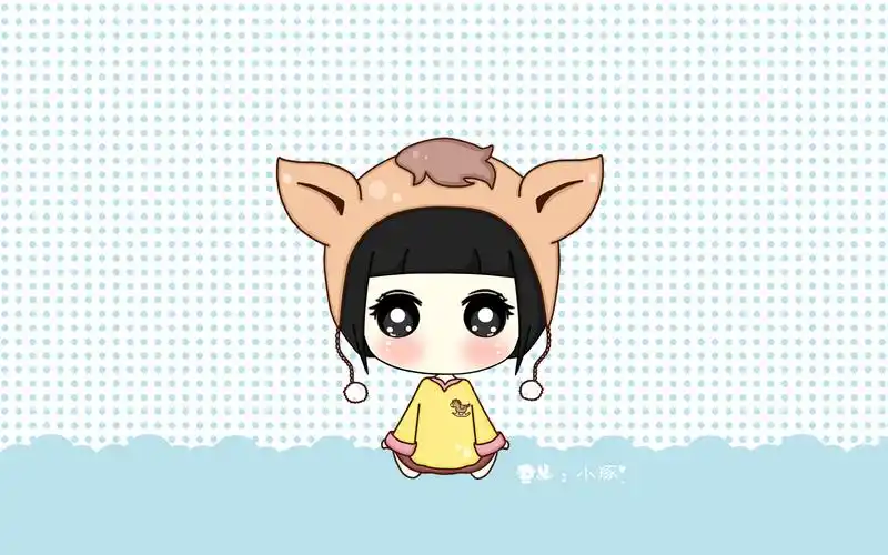 精美的手绘卡通可爱女生系列桌面壁纸高清