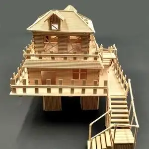 手工制作材料包小屋别墅风车模型儿童创意手工艺制品圆棒淘宝成交14笔