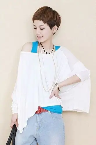 短发搭配服装图片