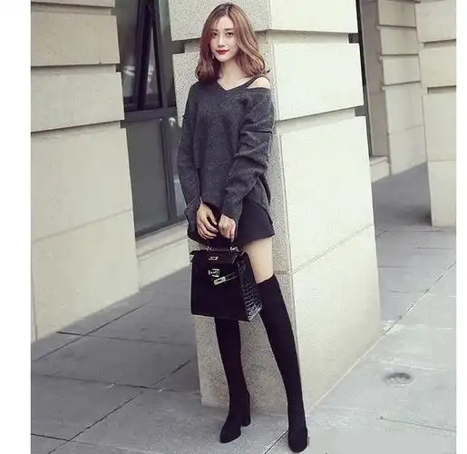 长筒靴与衣服的穿搭法,时尚修身显腿长