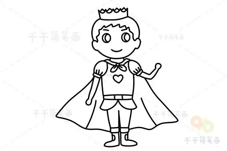 位置艺考-儿童画-儿童画画-简笔画-简单又帅气的王子简笔画