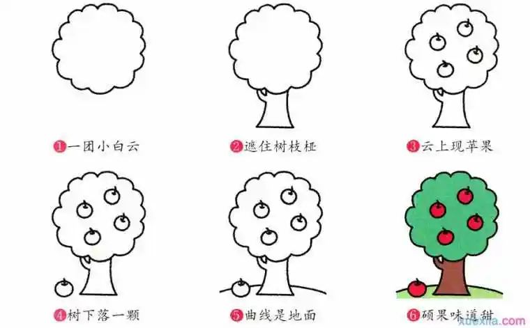幼儿水果树简笔画