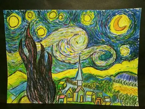 刘亚玲   13岁   星空(油画棒)  湖口二中