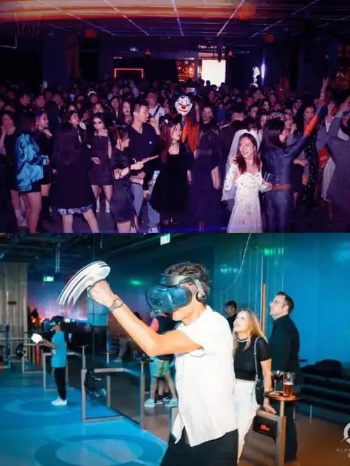 one易星球,是网红必打卡的沉浸式派对场地,有vr游戏,f1模拟赛车,镭射