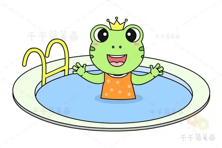 游泳的青蛙简笔画