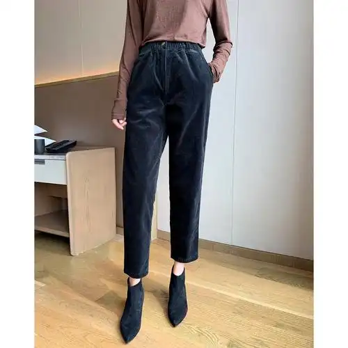 灯芯绒女裤韩国穿搭|灯芯绒女裤韩国搭配|灯芯绒女裤韩国套装|哪里买