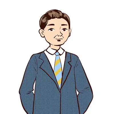 老板站姿卡通人物商务人物经理西装男人png素材