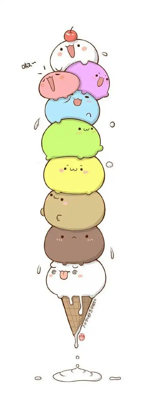 冰激凌q版卡通简笔画