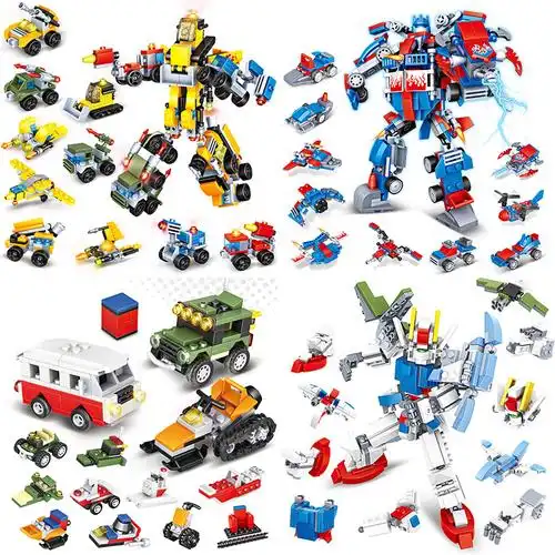 潮宝a5628小颗粒拼装儿童积木合体机器人玩具幼儿园礼物兼容乐高