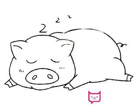 睡觉的小猪画法动物简笔画简笔画大全小猪床上睡觉简笔画小猪睡觉简笔