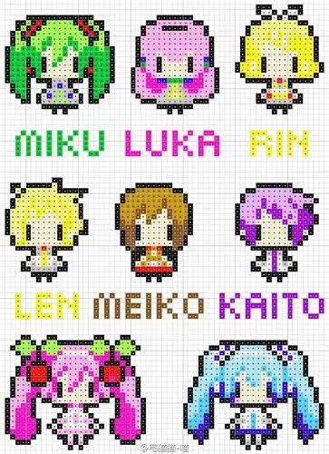 初音未来像素拼豆图纸