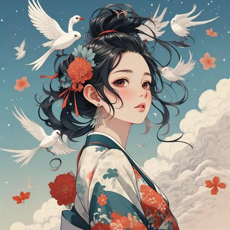 95浮世绘风女生头像,绝美收藏99