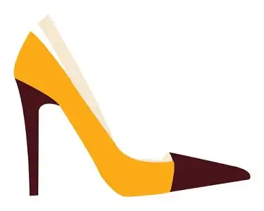 黄色卡通尖头高跟鞋