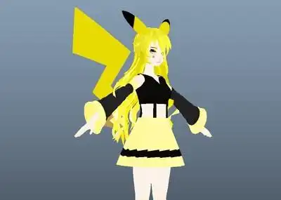 卡通小女孩 皮卡丘装扮 日漫动漫卡通漫画动画日系二次元风格 可爱萌