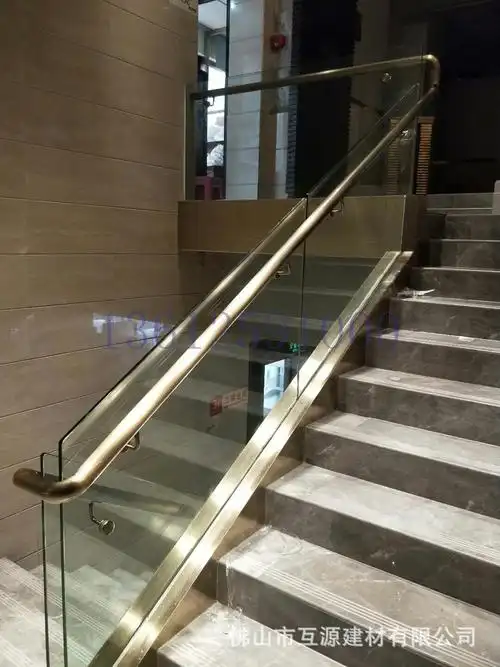 定做宾馆无框楼梯不锈钢扶手钢化玻璃护栏 上门测量安装oem出口