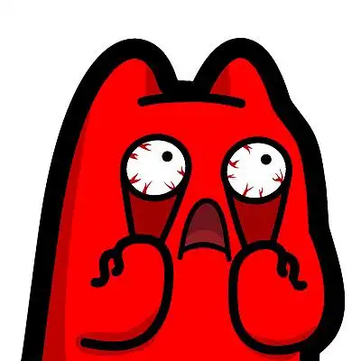 i19【魔鬼猫表情-惊呆】#半身 扯眼皮 扮鬼脸 血丝 绝望 惊恐 惊讶 ip