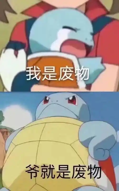 我是废物,爷就是废物(杰尼龟表情包)_废物_杰尼龟_就是表情