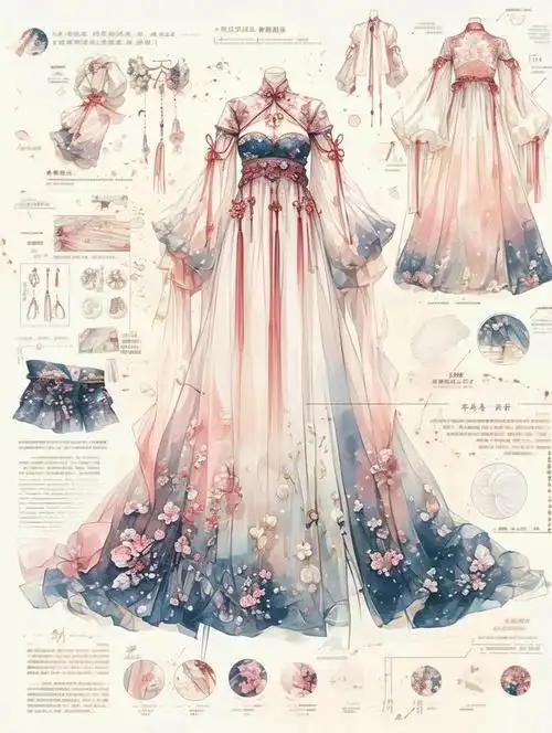 汉元素服饰效果图款式图|时尚|基金|麦昆|设计师|国产羽绒服_网易订阅