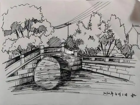 线描风景画线描风景画简单