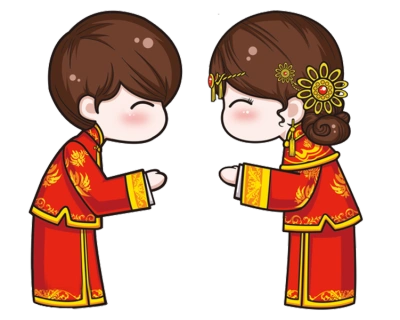 卡通中式婚礼男女七夕图片