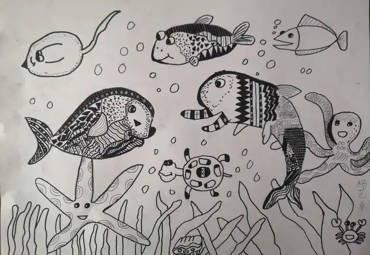 优彩少儿美术大师班第22轮《线描海底世界》