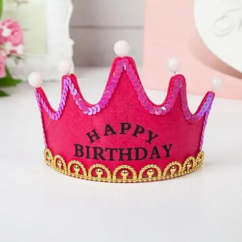成人儿童通用生日帽发光皇冠派对帽宝宝周岁创意生日帽子装饰用品生日